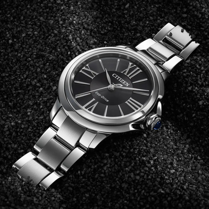 Citizen L Ceci Collection Stainless Steel Black Dial Watch 31.5 mm