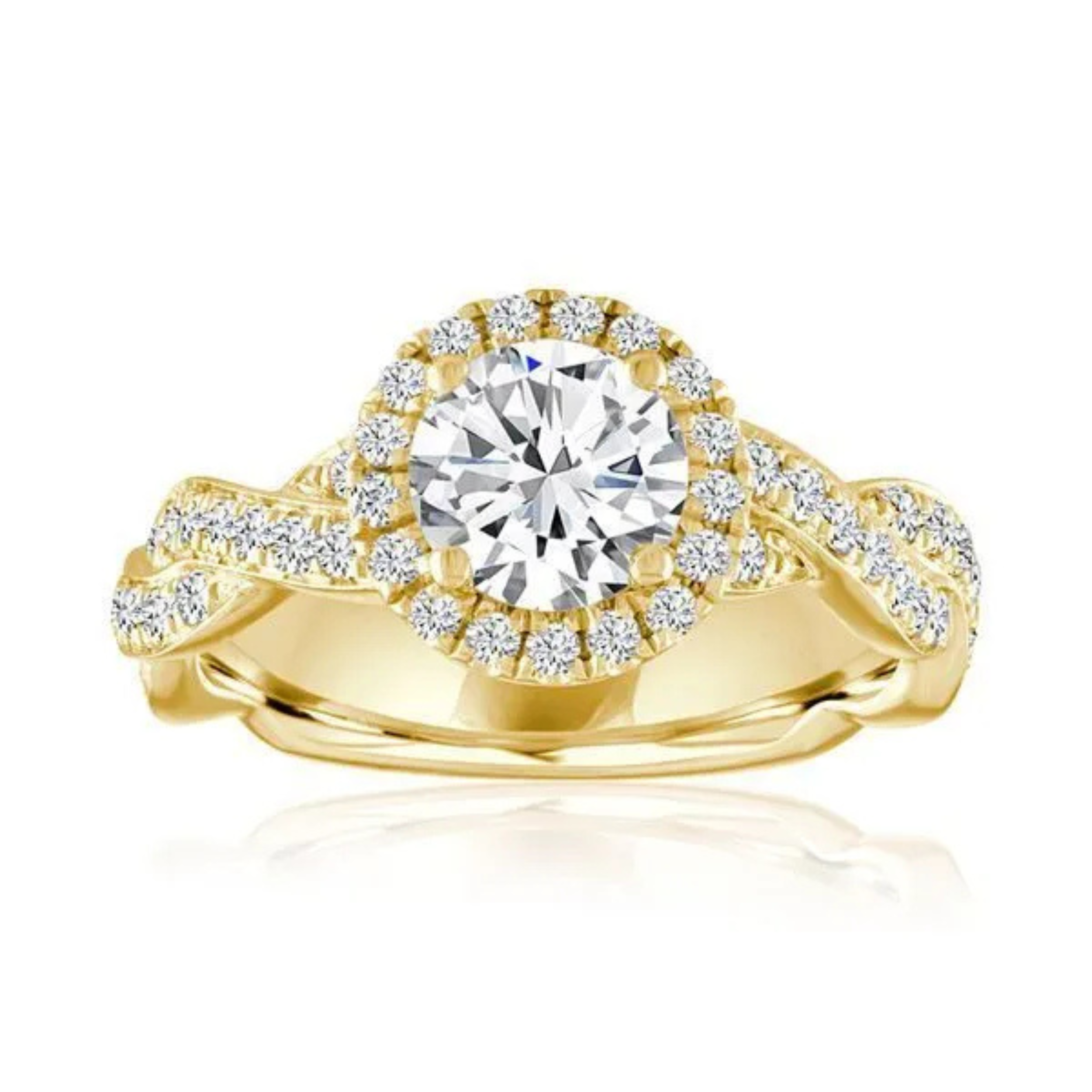 Imagine Bridal 14K White Gold Round Diamond Engagement Ring 0.17ct