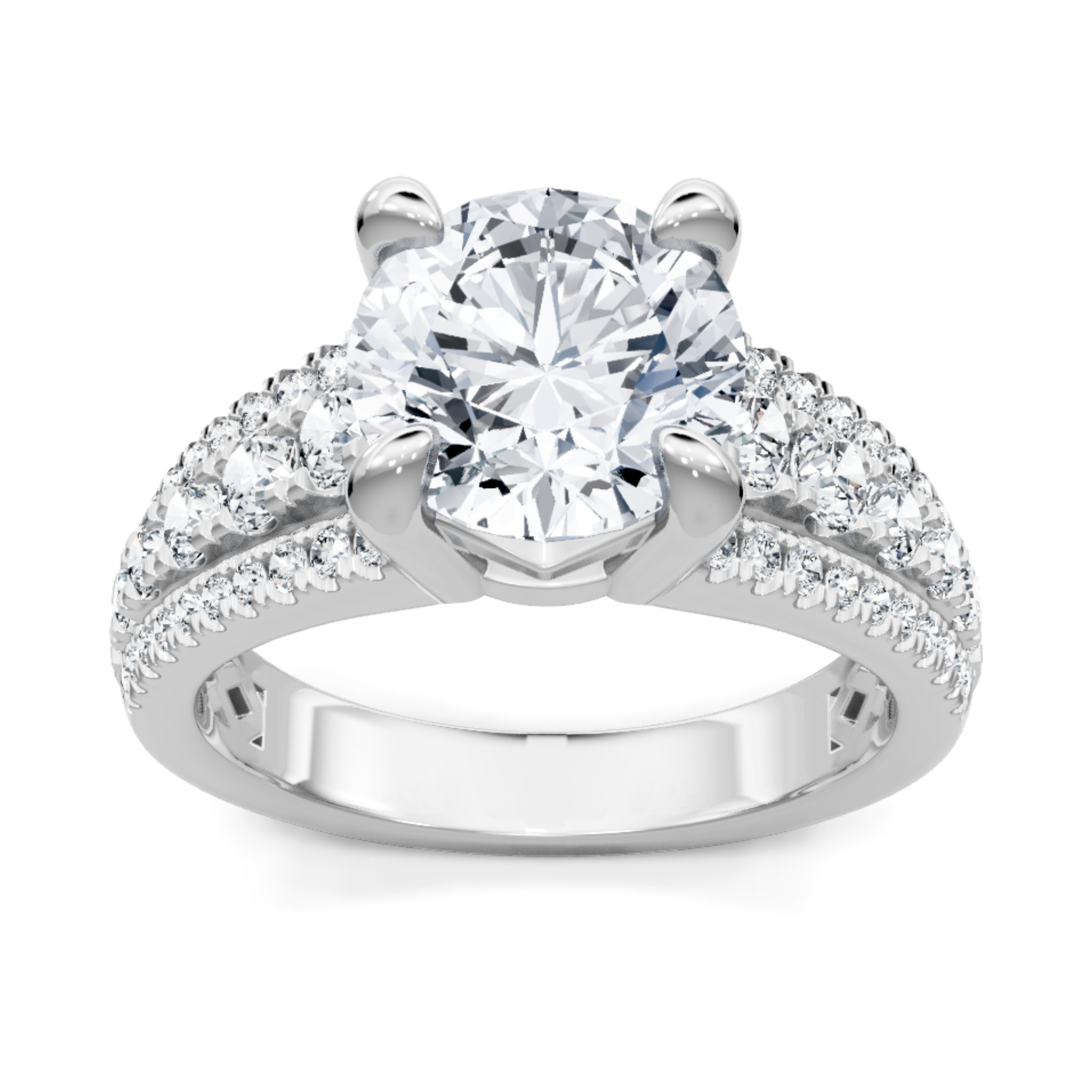 Imagine Bridal 14K White Gold Round Diamond Engagement Ring 0.75ct