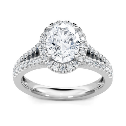 Imagine Bridal 14K White Gold Oval Diamond Engagement Ring 0.33ct