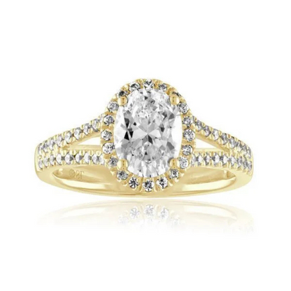 Imagine Bridal 14K White Gold Oval Diamond Engagement Ring 0.33ct