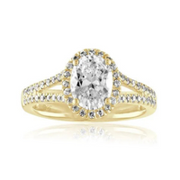 Imagine Bridal 14K White Gold Oval Diamond Engagement Ring 0.33ct