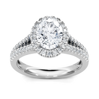 Imagine Bridal 14K White Gold Oval Diamond Engagement Ring 0.33ct