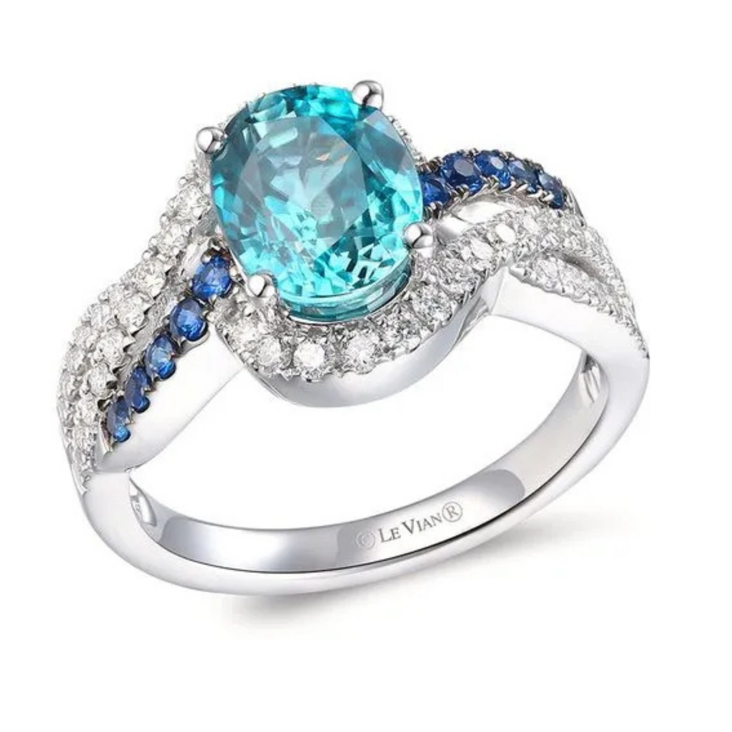 Le Vian 14K Vanilla Gold Chocolatier Blueberry Zircon & Diamond Ring 2.5ct