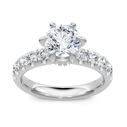 Imagine Bridal 14K White Gold Round Diamond Engagement Ring 0.75ct