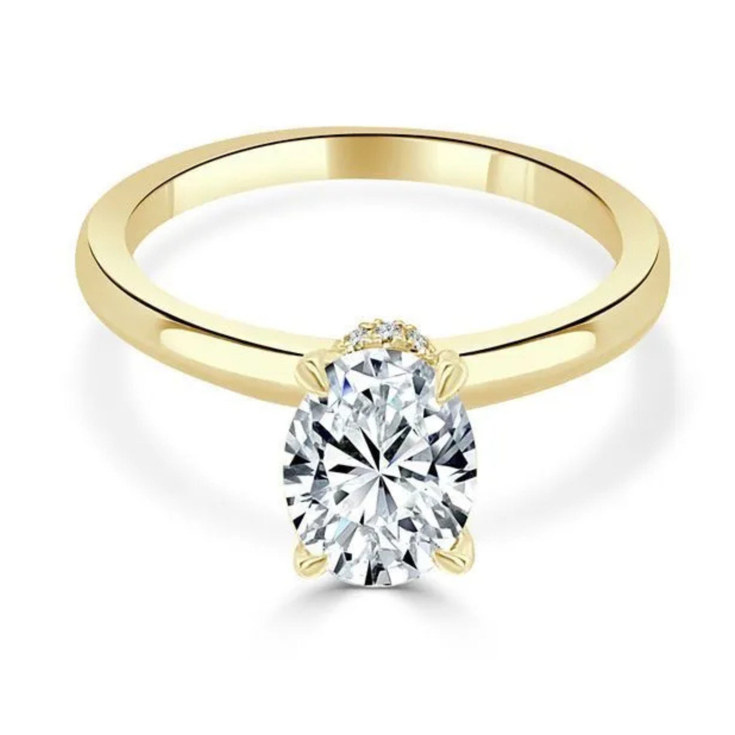 Imagine Bridal 14K White Gold Oval Diamond Engagement Ring 0.04ct