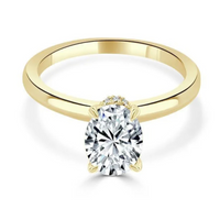 Imagine Bridal 14K White Gold Oval Diamond Engagement Ring 0.04ct