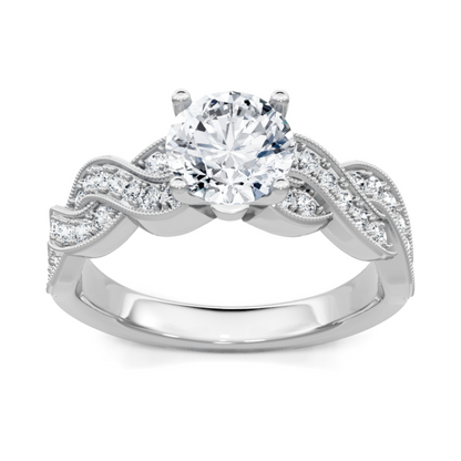 Imagine Bridal 14K White Gold Round Diamond Engagement Ring