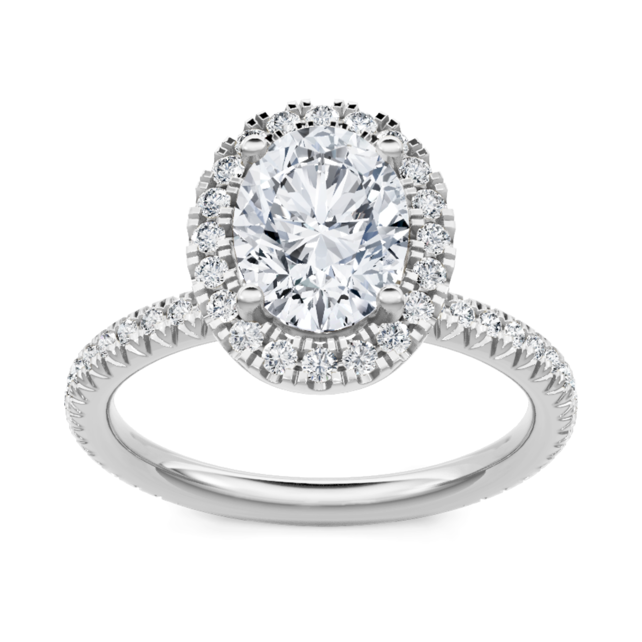 Imagine Bridal 14K White Gold Oval Diamond Engagement Ring 0.38ct