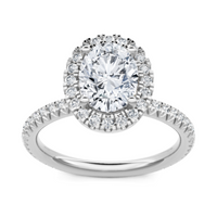 Imagine Bridal 14K White Gold Oval Diamond Engagement Ring 0.38ct
