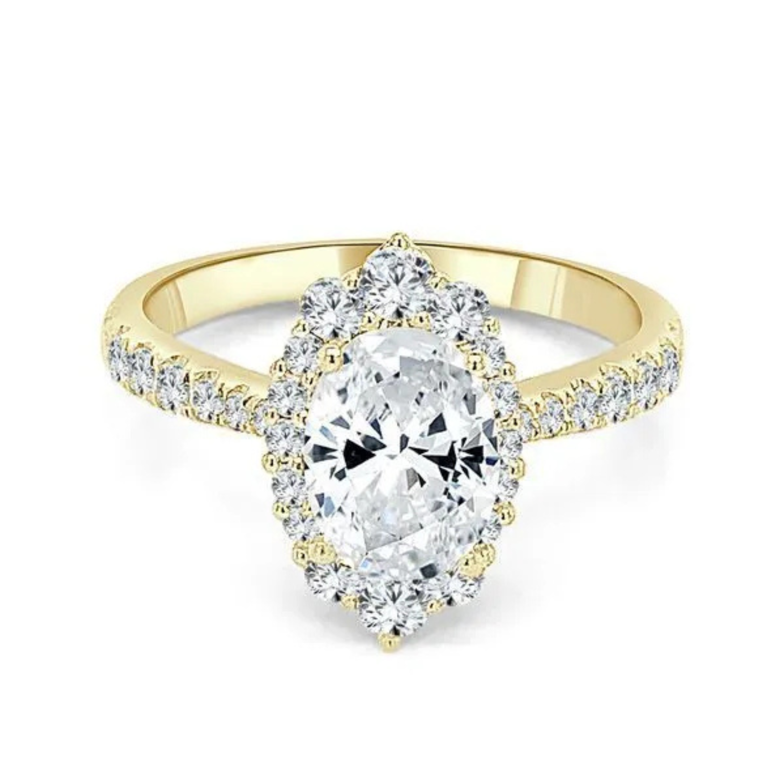 Imagine Bridal 14K White Gold Oval Diamond Engagement Ring 0.50ct