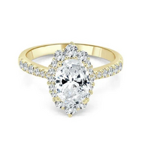 Imagine Bridal 14K White Gold Oval Diamond Engagement Ring 0.50ct