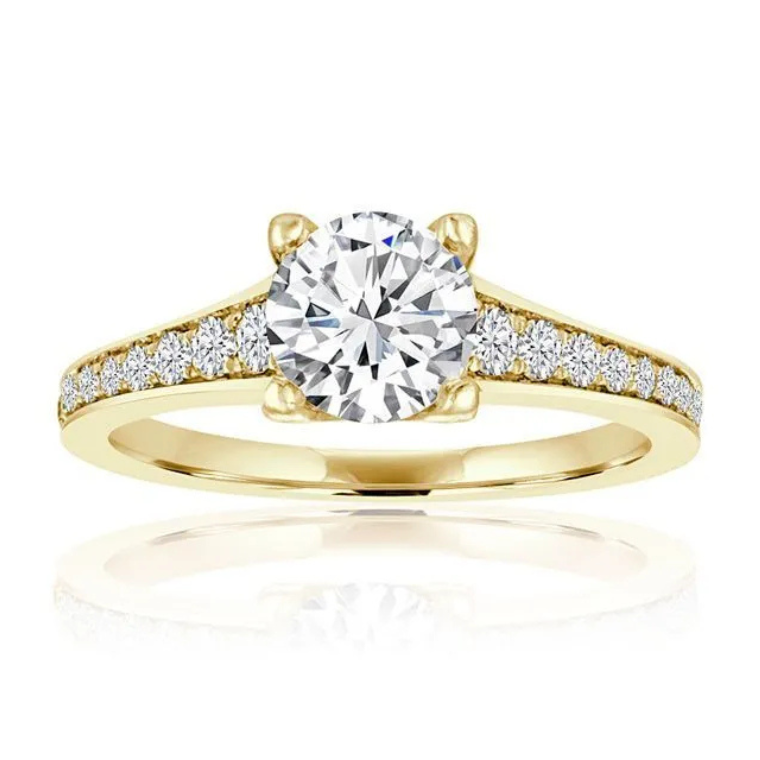 Imagine Bridal 14K White Gold Round Diamond Engagement Ring 0.50ct