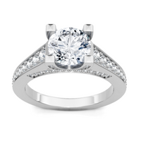 Imagine Bridal 14K White Gold Round Diamond Engagement Ring 0.50ct