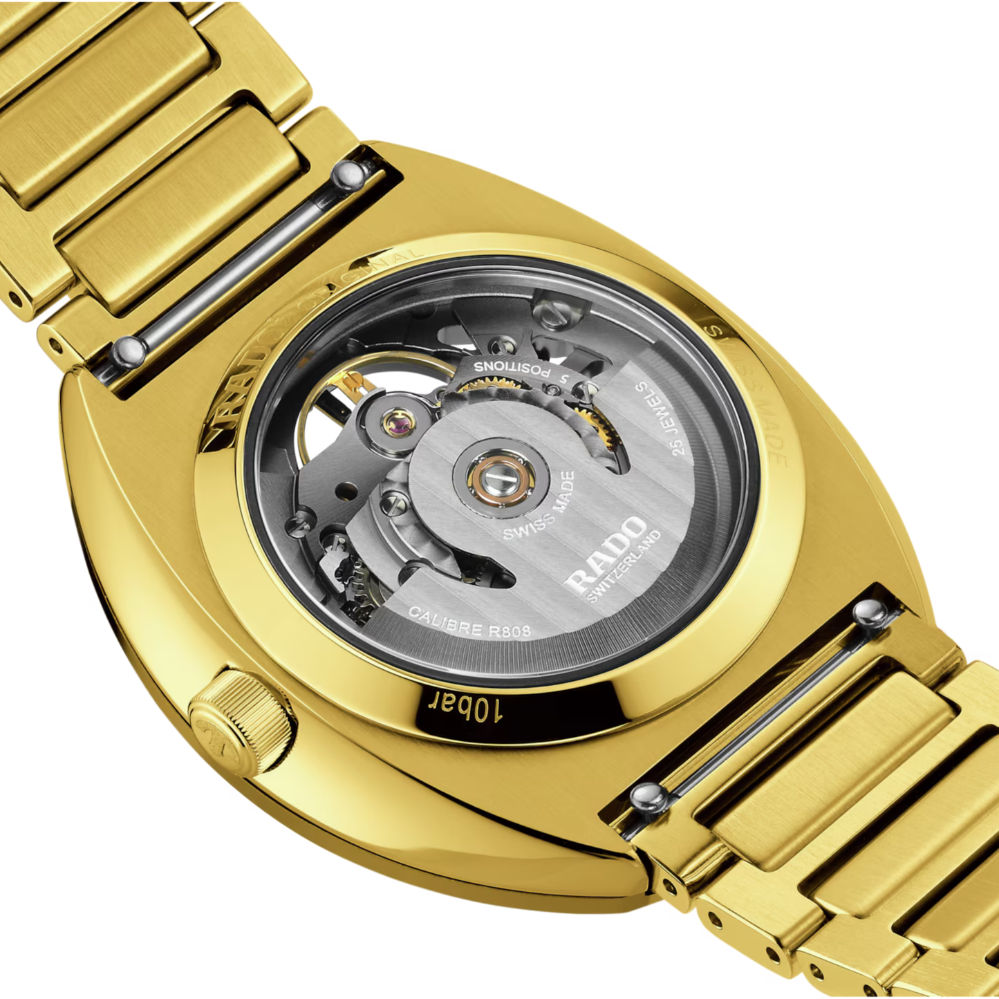 Rado DiaStar Original Grey Skeleton Gold Automatic Watch 38 mm