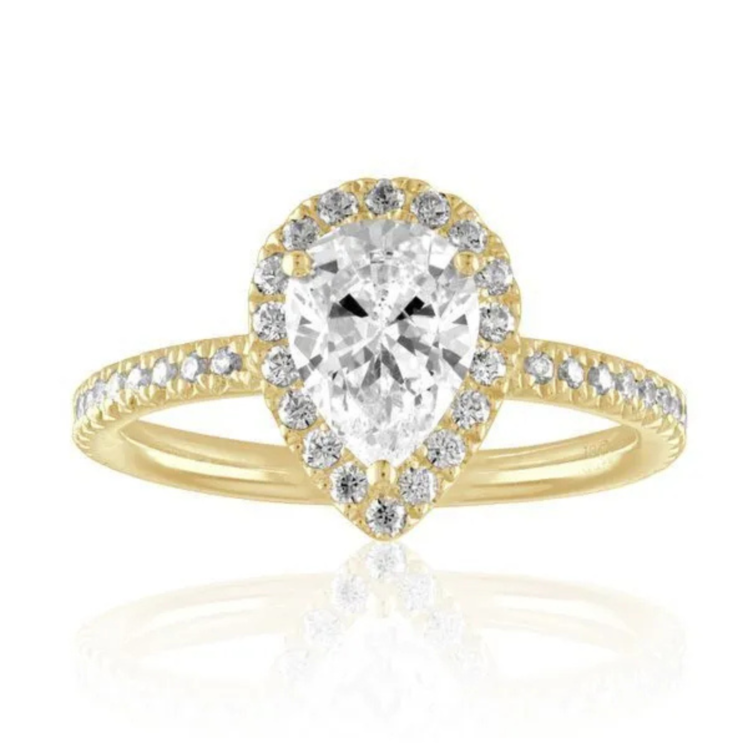 Imagine Bridal 14K White Gold Pear Diamond Engagement Ring 0.40ct
