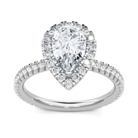 Imagine Bridal 14K White Gold Pear Diamond Engagement Ring 0.40ct