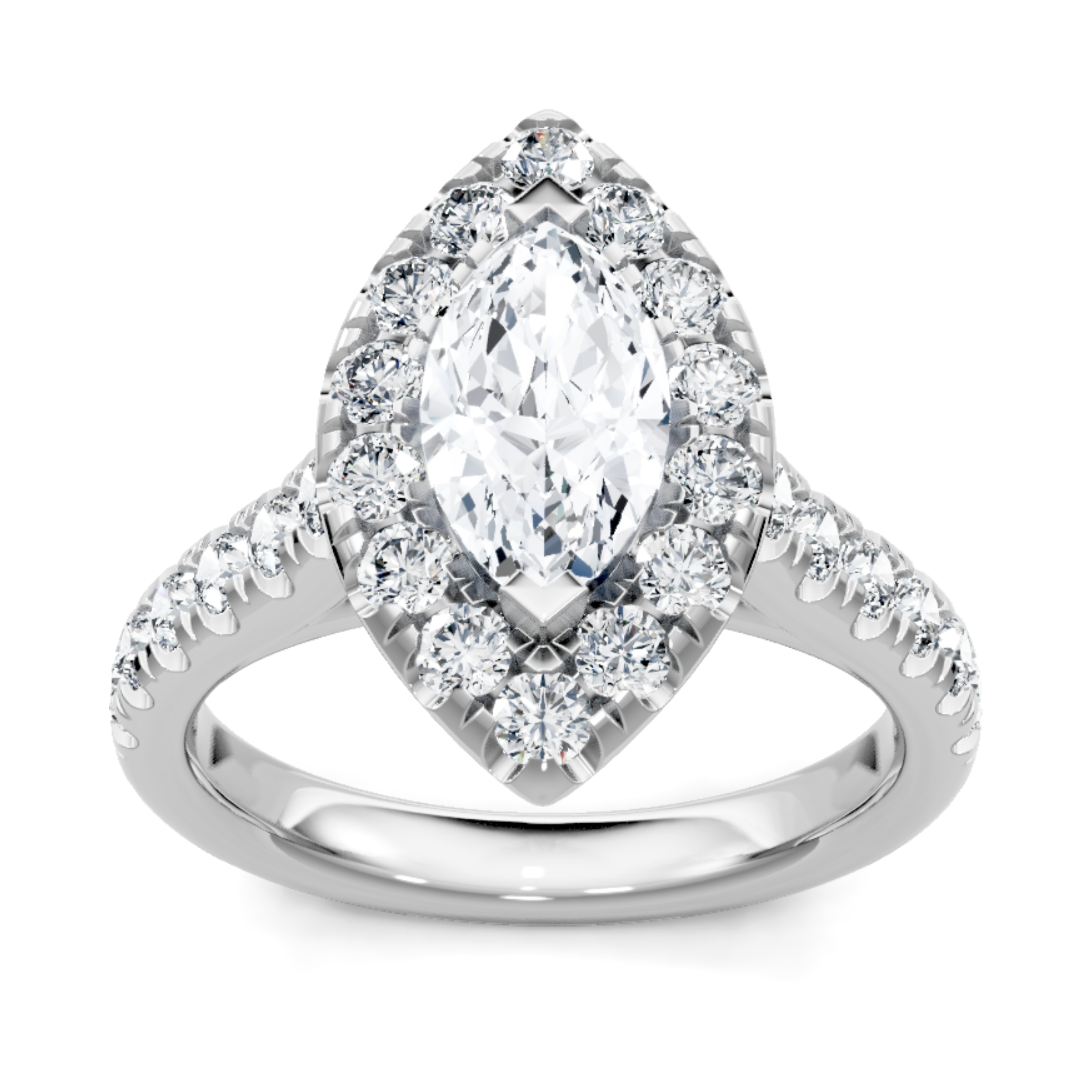 Imagine Bridal 14K White Gold Marquise Diamond Engagement Ring 0.80ct