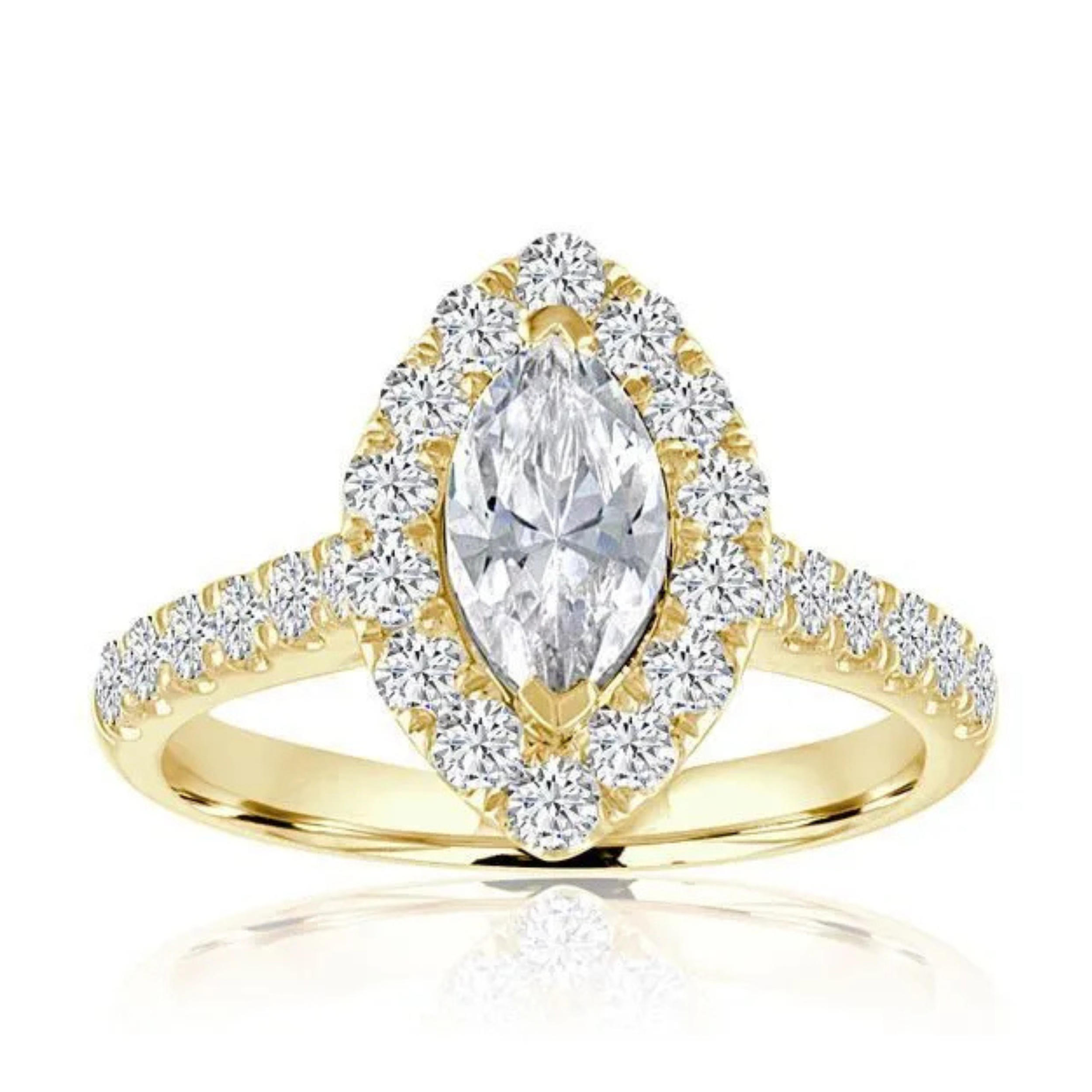Imagine Bridal 14K White Gold Marquise Diamond Engagement Ring 0.80ct