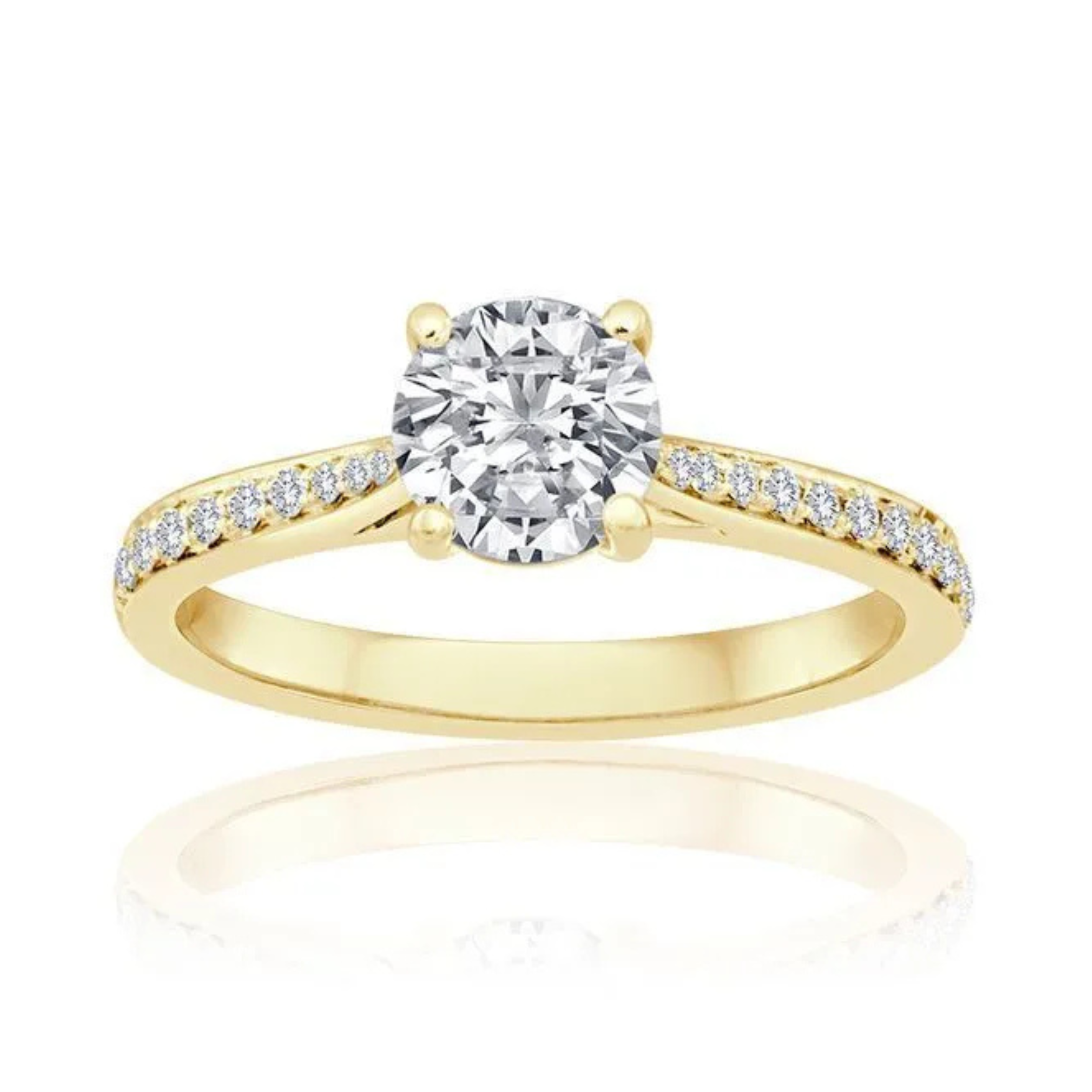 Imagine Bridal 14K White Gold Round Diamond Engaement Ring 0.17ct