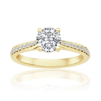 Imagine Bridal 14K White Gold Round Diamond Engaement Ring 0.17ct