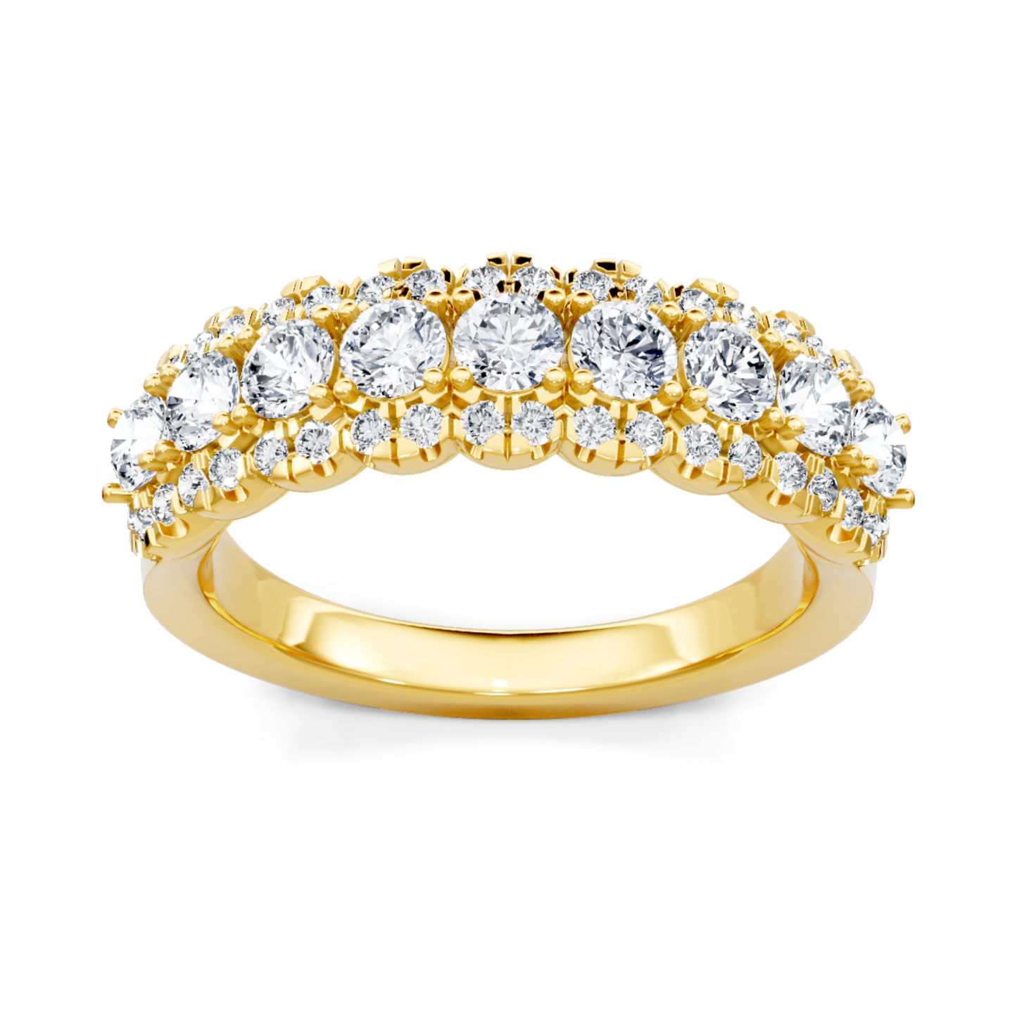 Imagine Bridal 14K Yellow Gold Round Diamond Comfort Fit Wedding Band 1.10ct