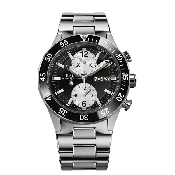 BALL Roadmaster Rescue Chronograph 41mm Titanium Watch – Black Dial, 100m Water Resistance, Limited Edition