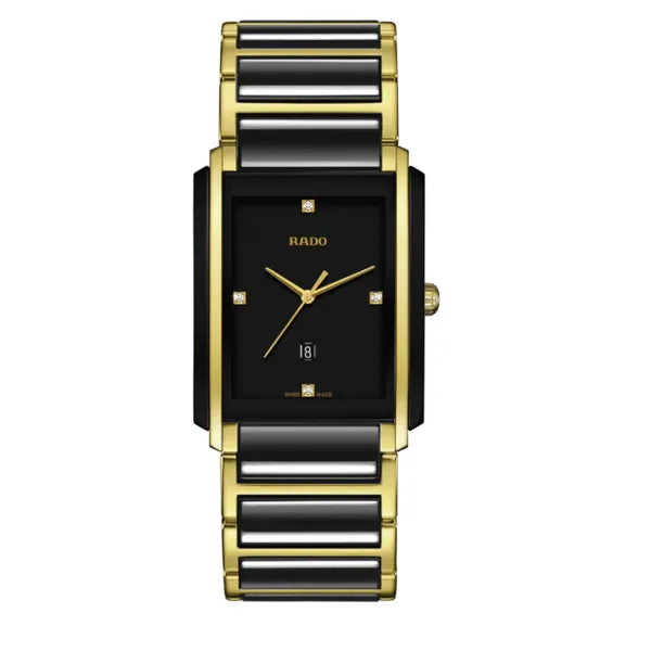 Rado Integral 31mm Silver Dial Black High-Tech Ceramic & Stainless Steel Quartz Watch – Elegant Two-Tone Design