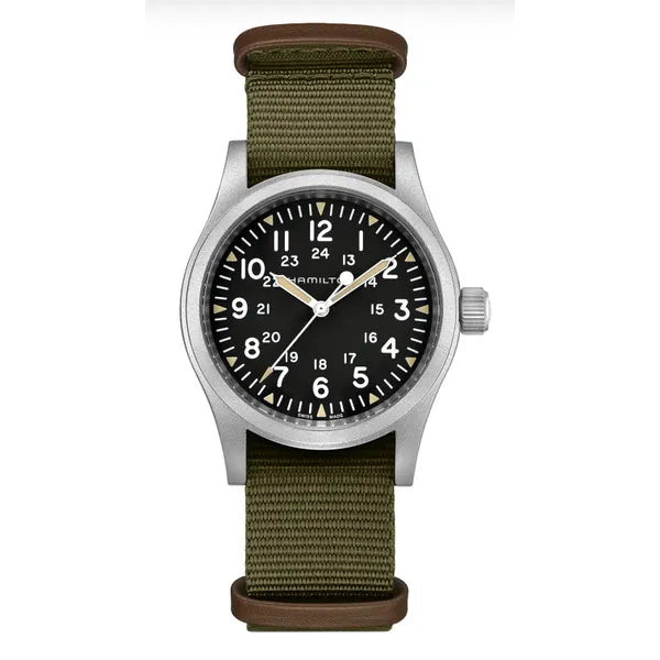Hamilton Khaki Field 1960s Re-Creation Black Stainless Steel Manual-Wind Watch