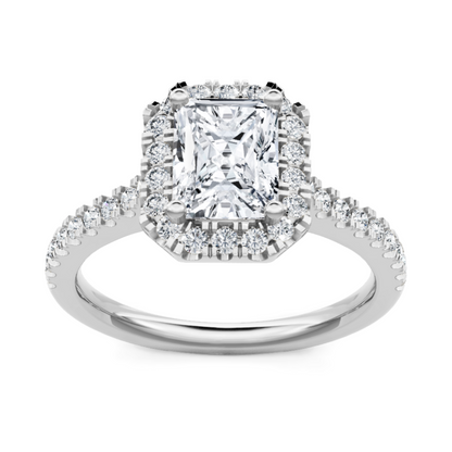 Imagine Bridal 14K White Gold Emerald Diamond Engagement Ring 0.38ct