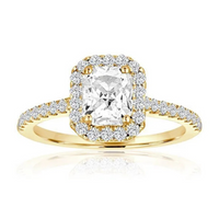 Imagine Bridal 14K White Gold Emerald Diamond Engagement Ring 0.38ct