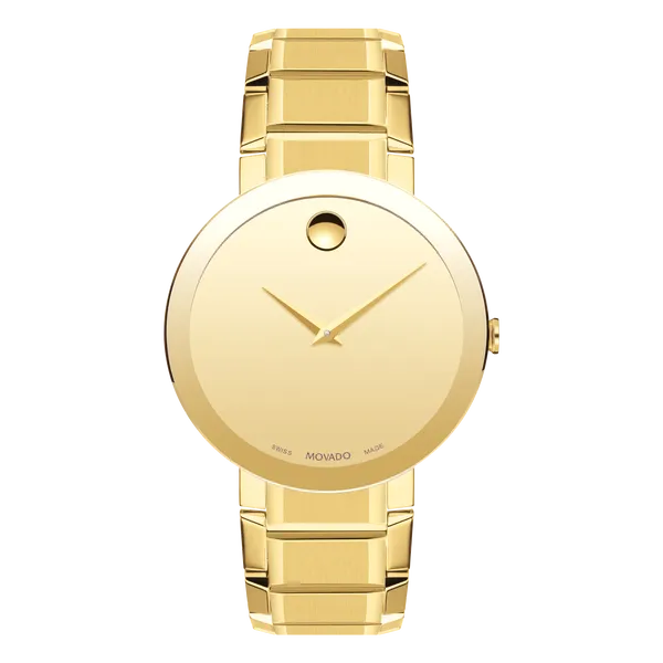 Movado Sapphire 39mm Gold Mirror Dial