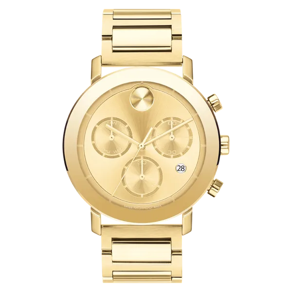 Movado Bold Chronograph Analog Watch for Men | Stainless Steel Case & Leather Strap watch