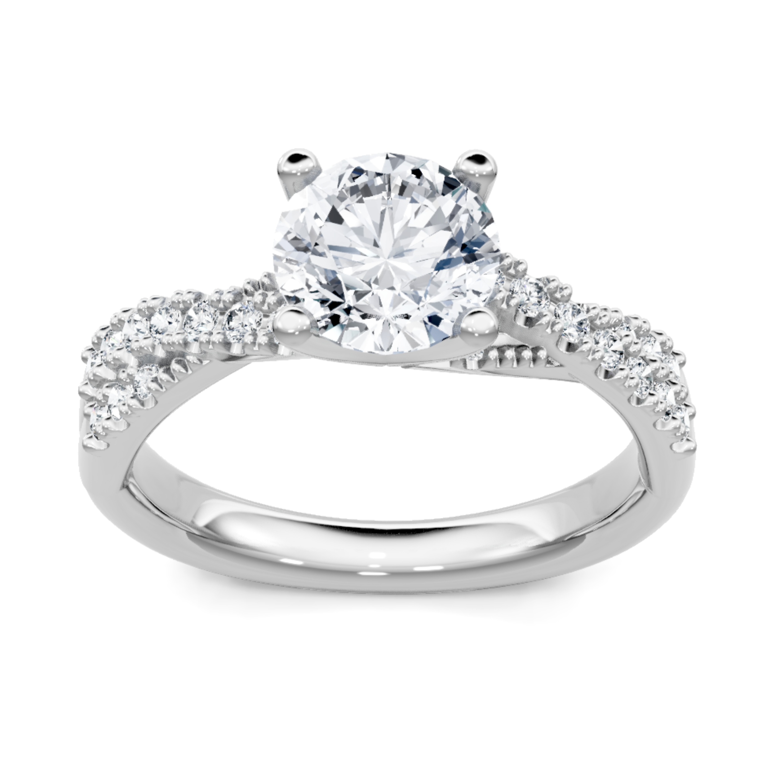 Imagine Bridal 14K White Gold Round Diamond Engagement Ring 0.25ct