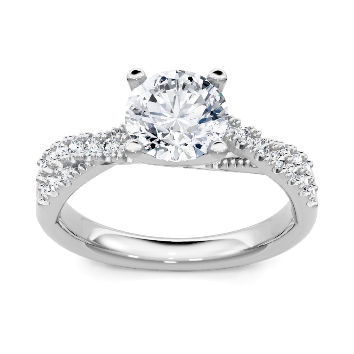 Imagine Bridal 14K White Gold Round Diamond Engagement Ring 0.25ct
