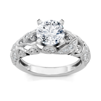 Imagine Bridal 14K White Gold Round Diamond Engagement Ring 0.17ct