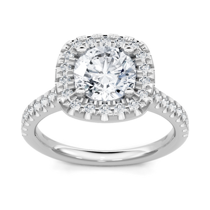 Imagine Bridal 14K White Gold Cushion Diamond Engagement Ring 0.38ct