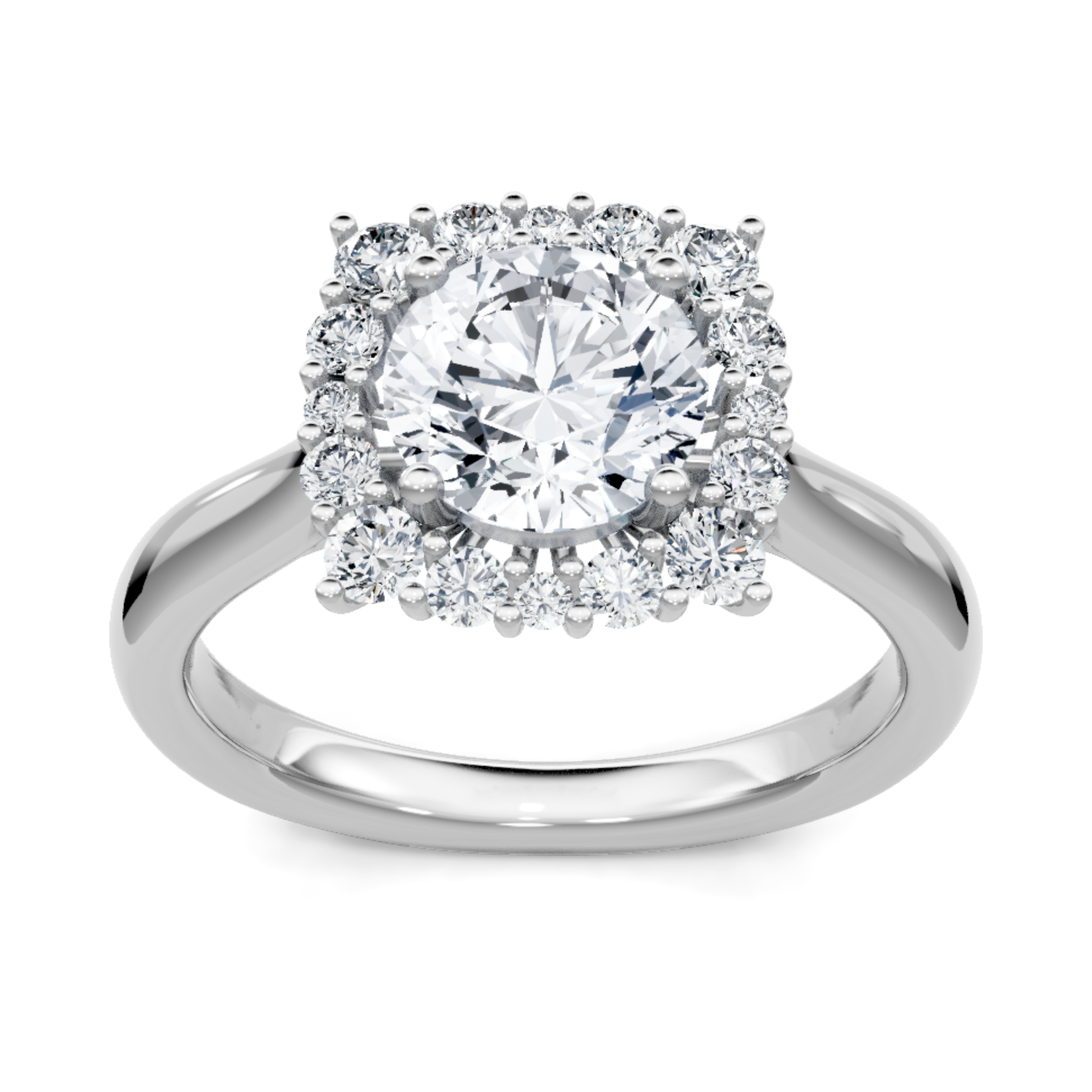 Imagine Bridal 14K White Gold Cushion Diamond Engagement Ring 0.38ct