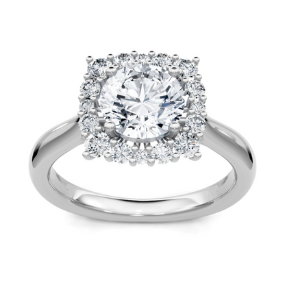 Imagine Bridal 14K White Gold Cushion Diamond Engagement Ring 0.38ct
