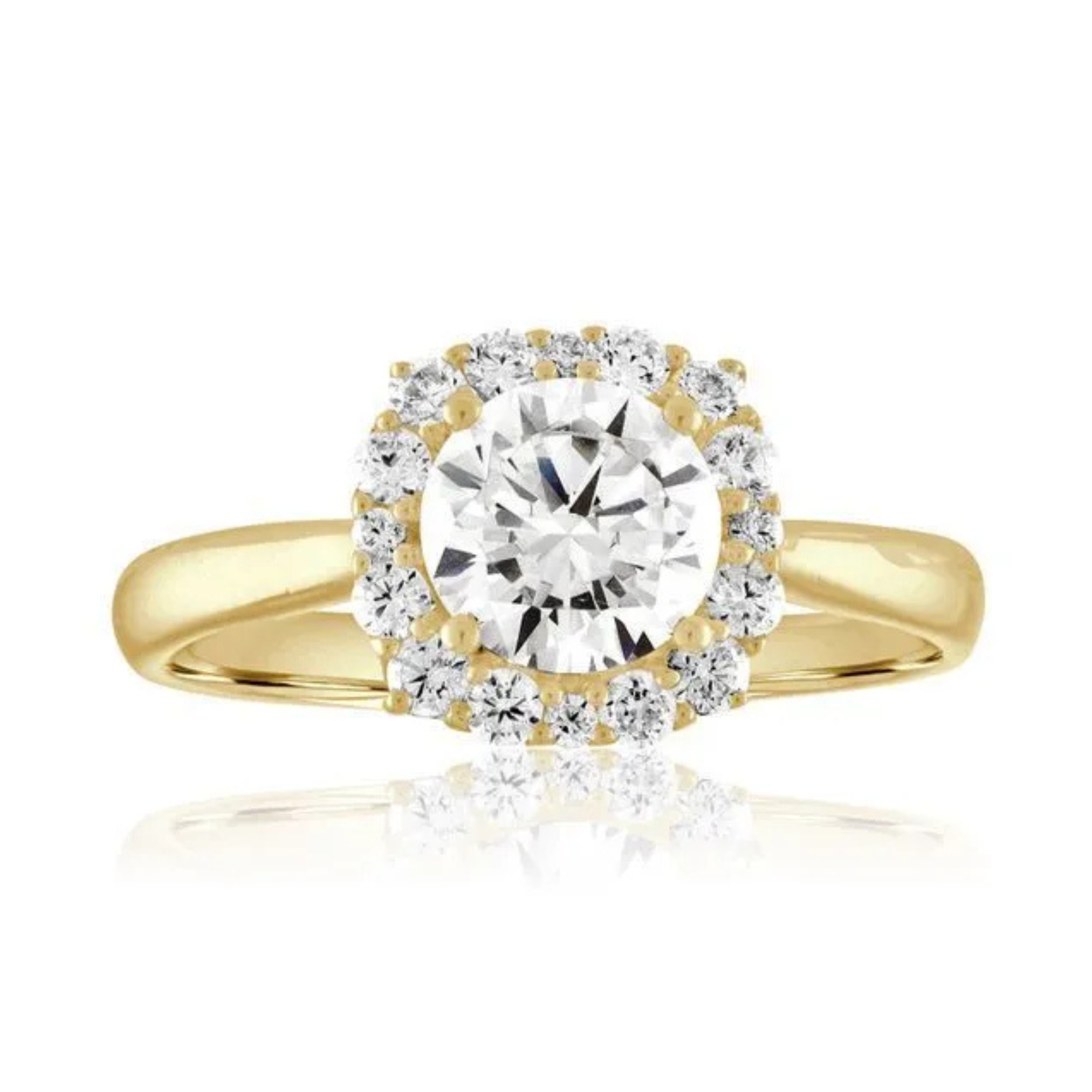 Imagine Bridal 14K White Gold Cushion Diamond Engagement Ring 0.38ct