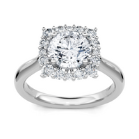 Imagine Bridal 14K White Gold Cushion Diamond Engagement Ring 0.38ct