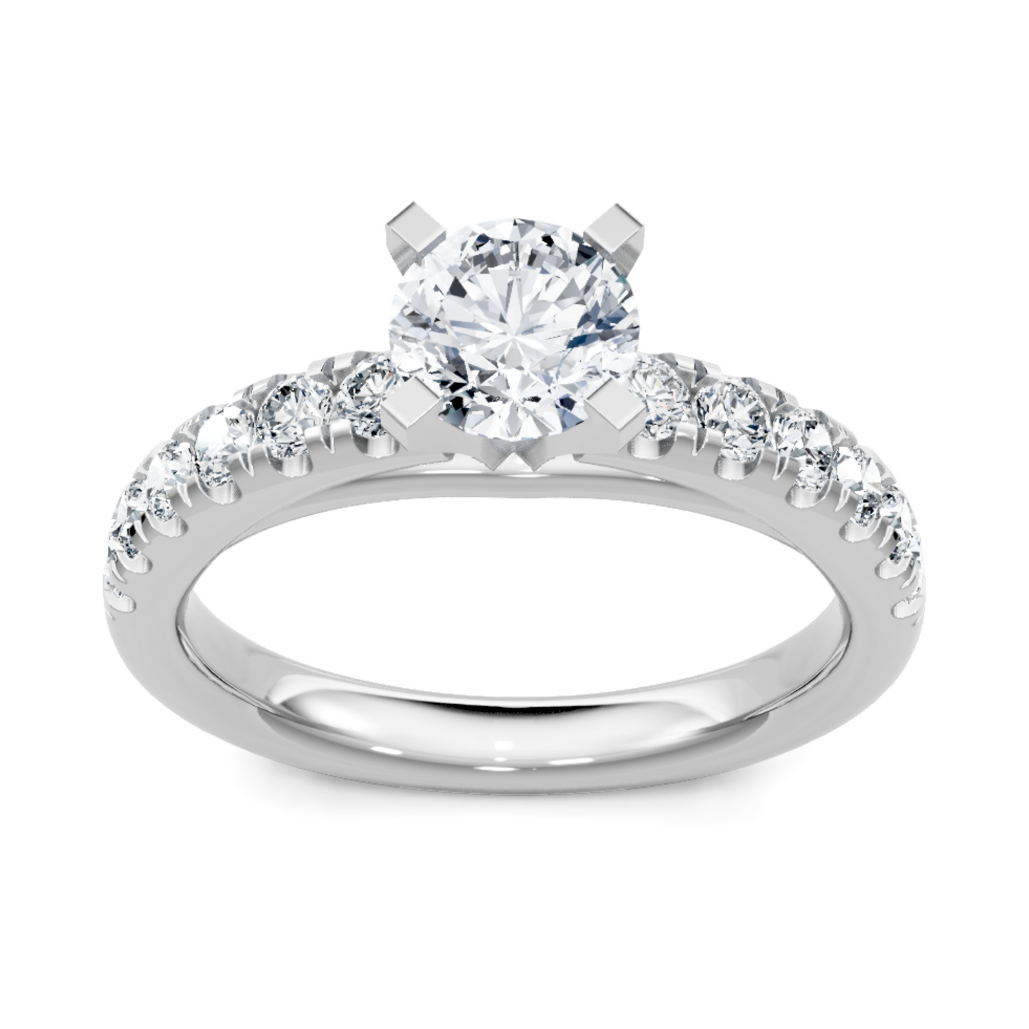 Imagine Bridal 14K White Gold Round Diamond Engagement Ring 0.50ct