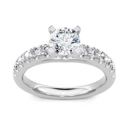 Imagine Bridal 14K White Gold Round Diamond Engagement Ring 0.50ct