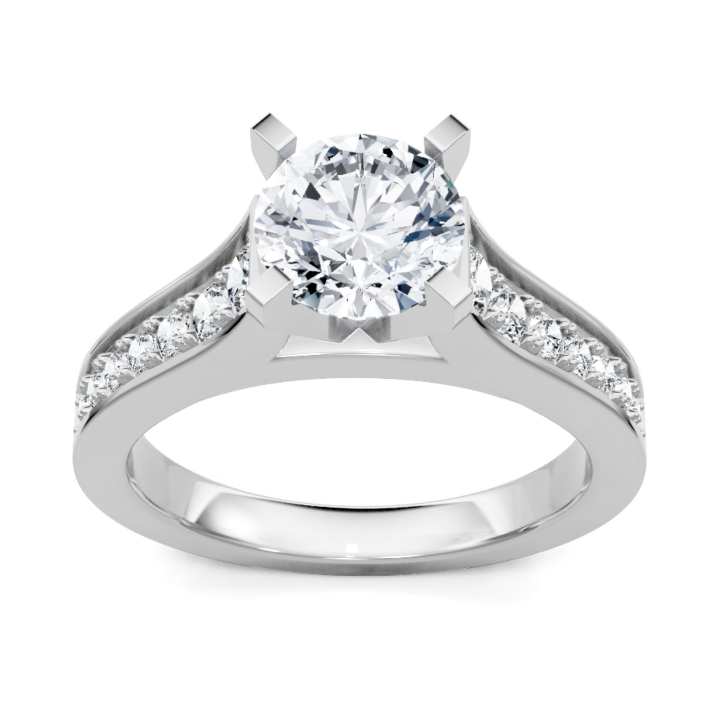 Imagine Bridal 14K White Gold Round Diamond Engagement Ring 0.40ct