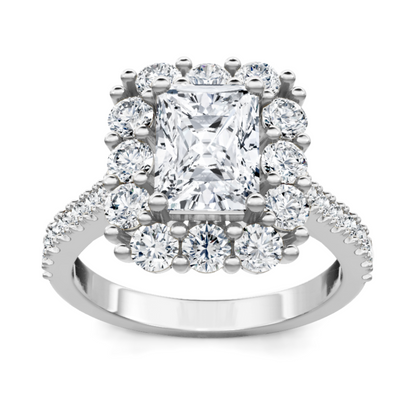 Imagine Bridal 14K White Gold Emerald Diamond Engagement Ring 1.00ct