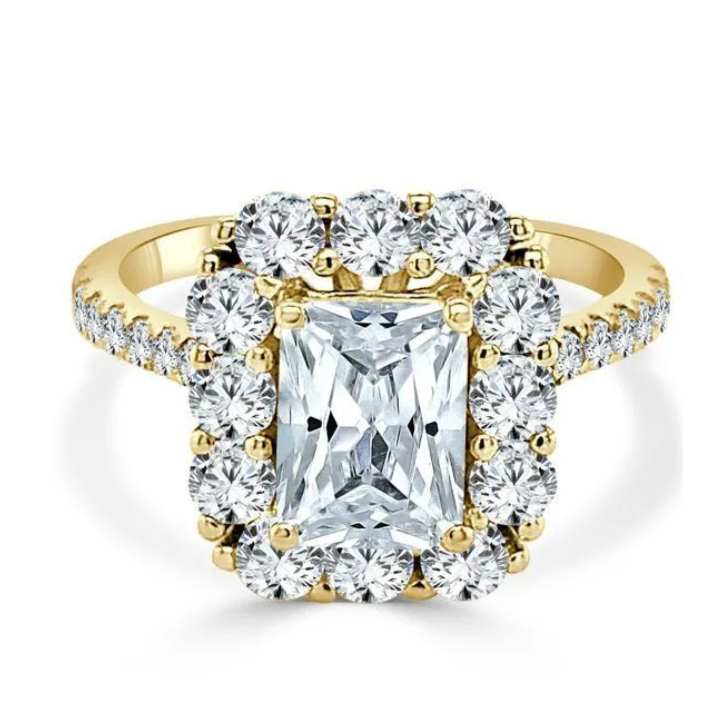 Imagine Bridal 14K White Gold Emerald Diamond Engagement Ring 1.00ct