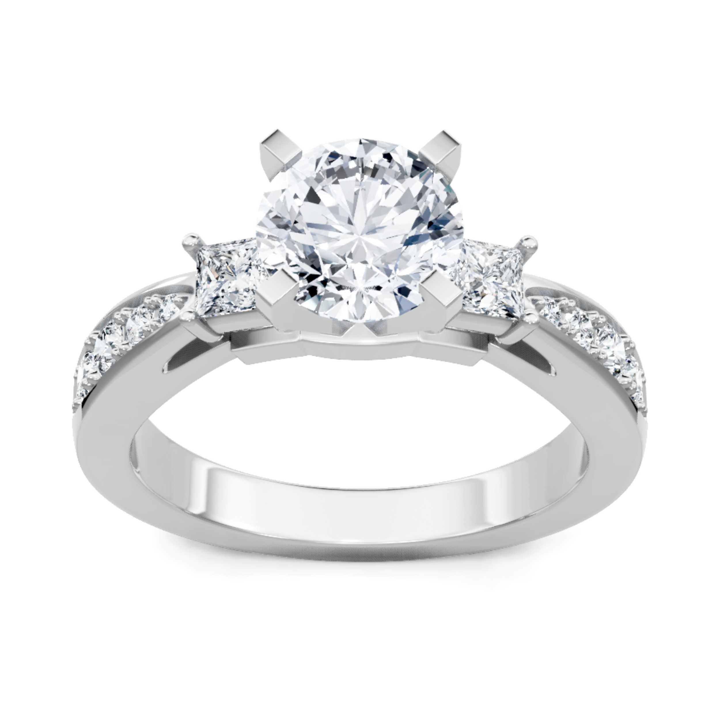Imagine Bridal 14K White Gold Princess Diamond Engagement Ring 0.25ct