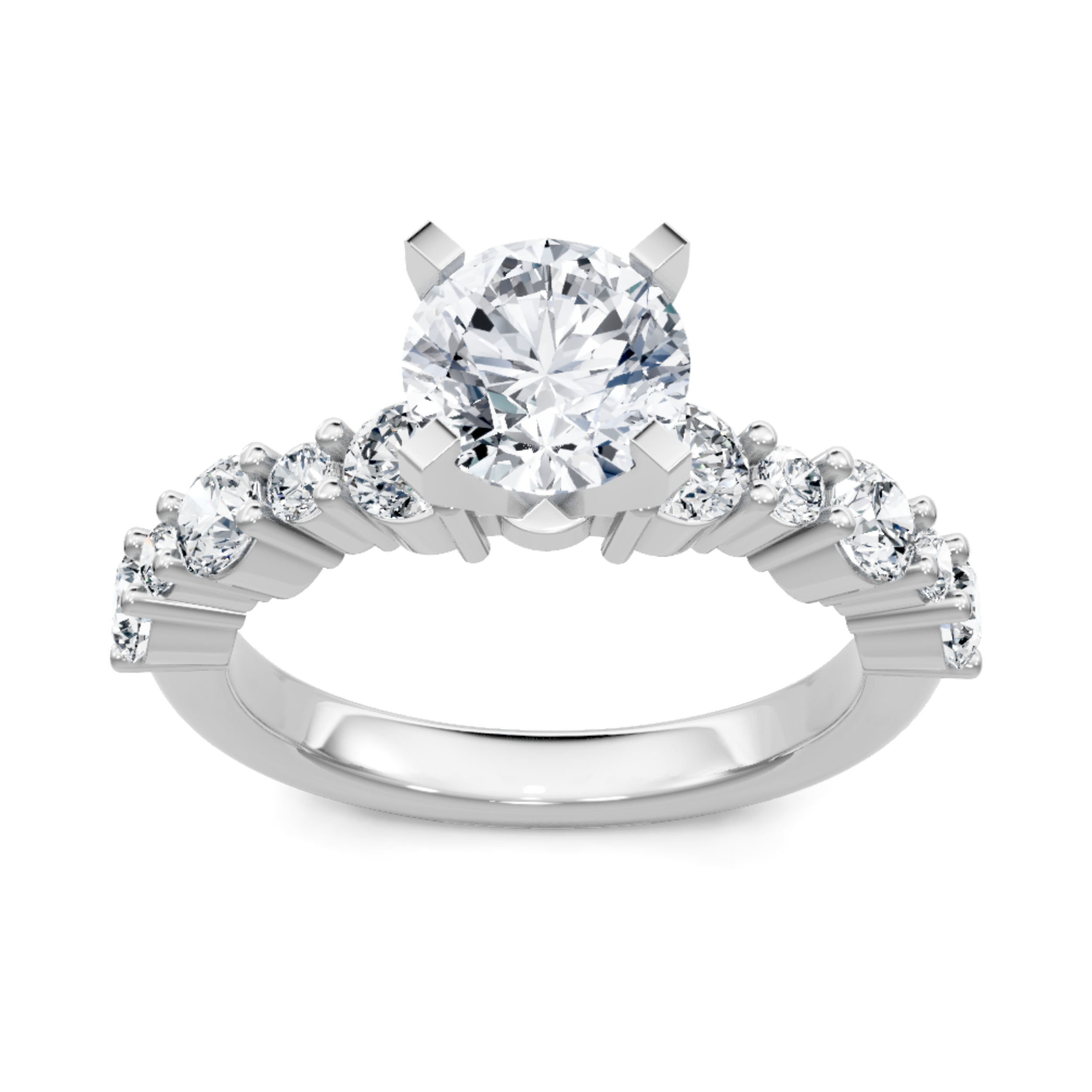 Imagine Bridal 14K White Gold Round Diamond Engagement Ring 0.60ct