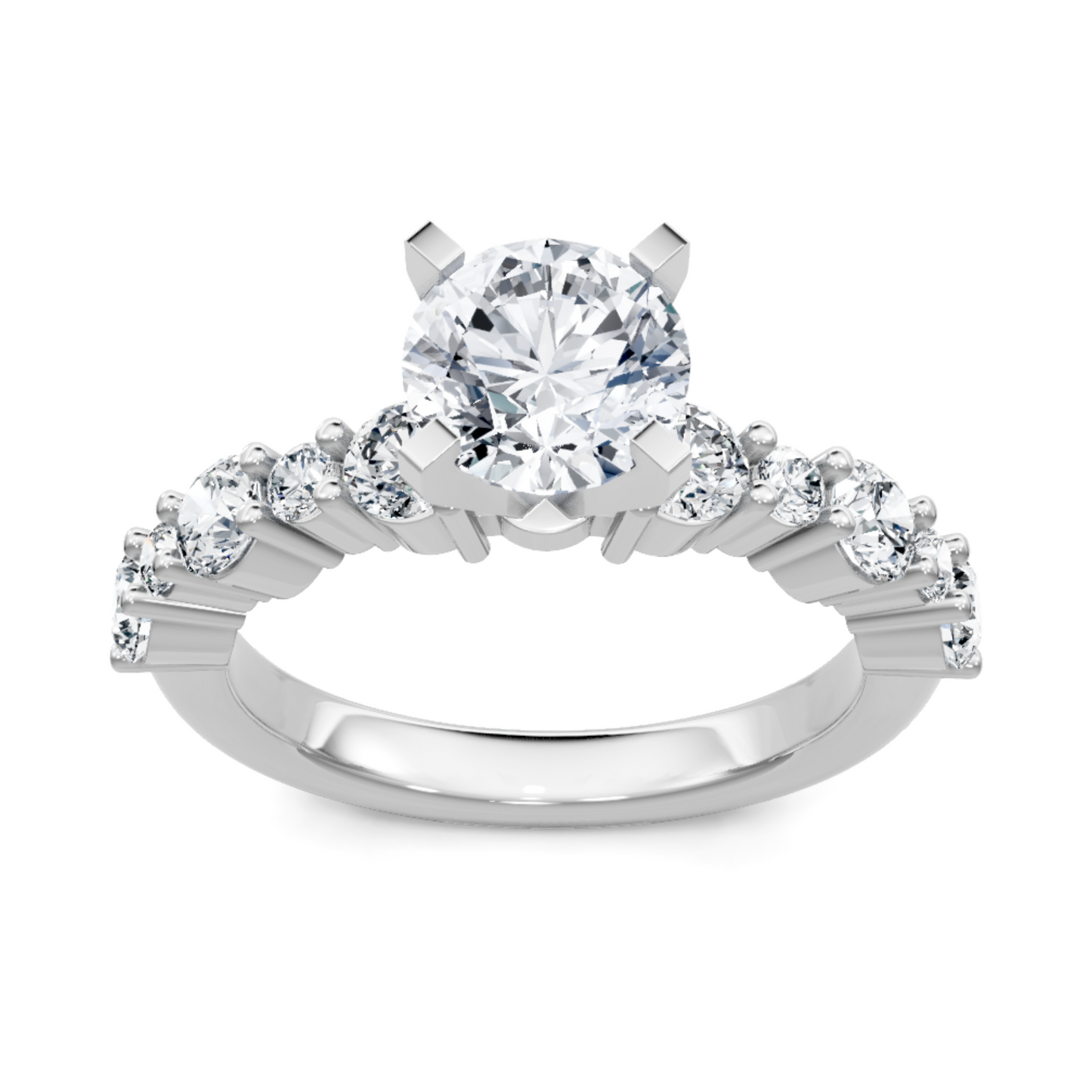 Imagine Bridal 14K White Gold Round Diamond Engagement Ring 0.60ct