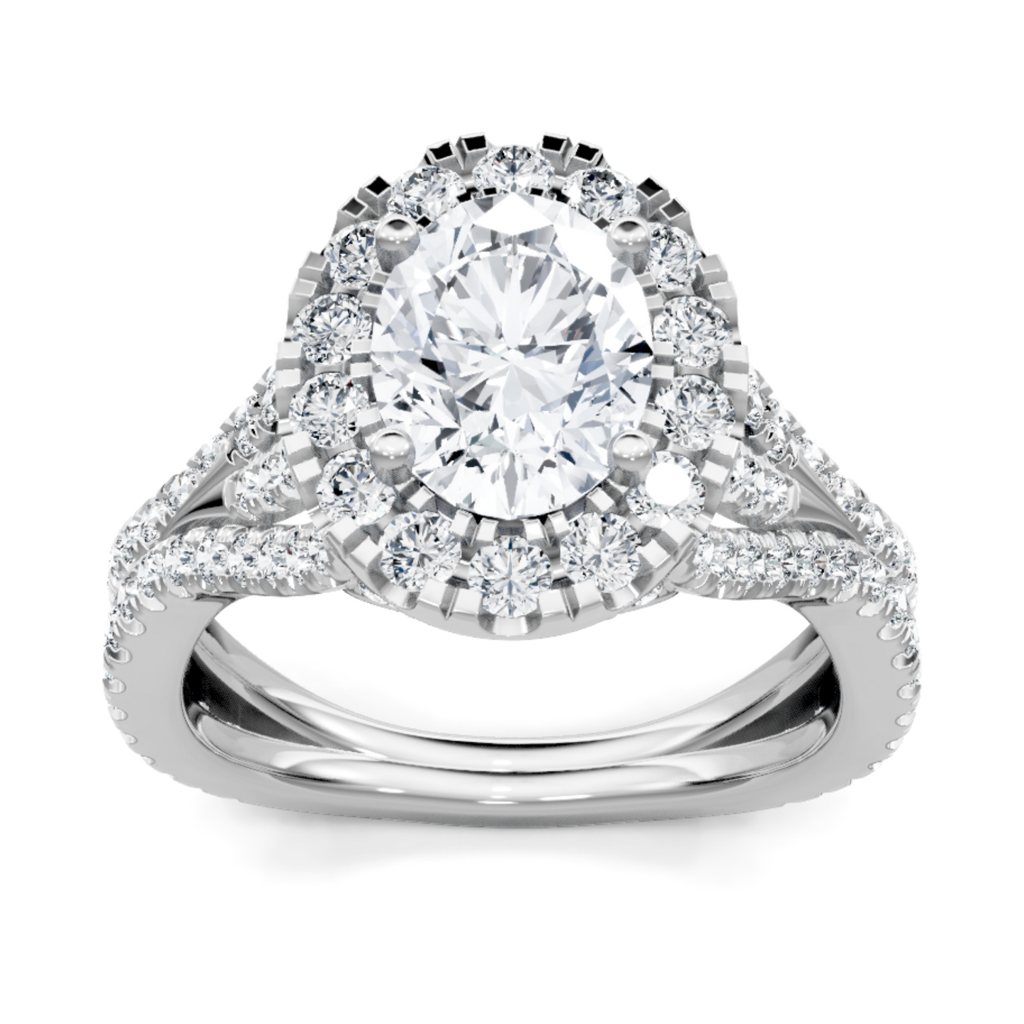 Imagine Bridal 14K White Gold Oval Diamond Engagement Ring 0.10ct